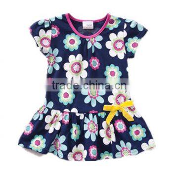 Kid baby girl princess short sleeve round collar mini dress