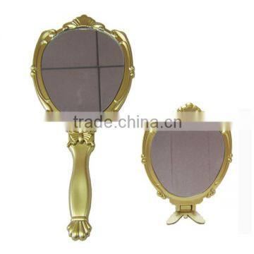 Gold hand mirror/ Gold princess mirror for makeup