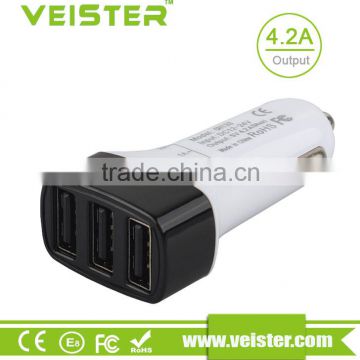 Veister 5V 4.4A Factory Price 3 ports for iPhone usb car charger