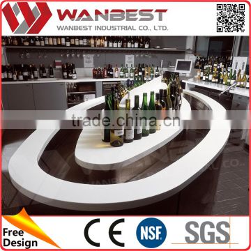 Round Middle island Bar counter Design solid surface