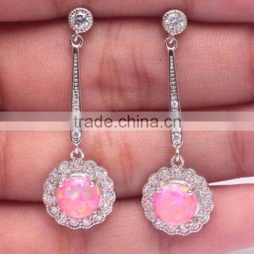 Women 925 Sterling Silver Latest Created Opal Earring Design