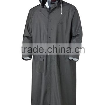 Industrial men's long style rain coat