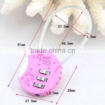Hot Sale Round Colorful Combination Safety Cable Lock Factory Direct Sale CH-21B photo-3