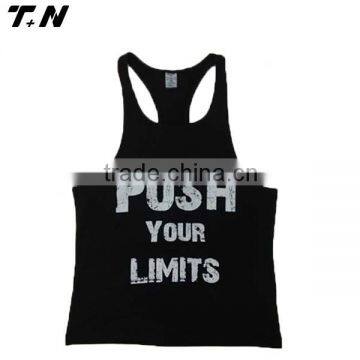 100% cotton black gym tank top for men