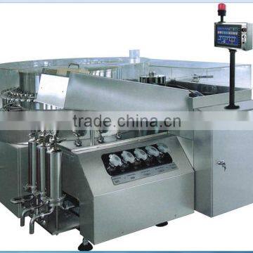 Vertical ultrasonic bottle washing machine
