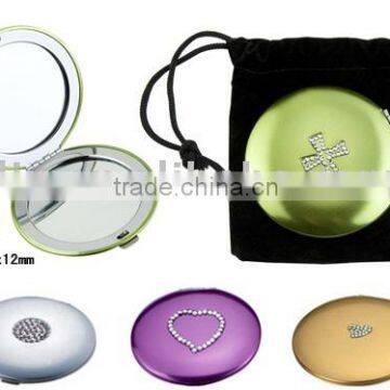 round shape aluminum two side compact Mirrors