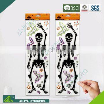 BSCI factory audit Halloween 3D non toxic decorative removable diamond stickers