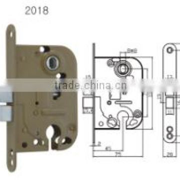 europe cylinder hole mortise lock body