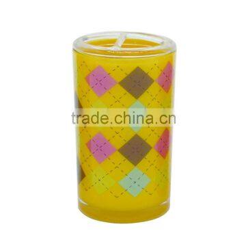 Double wall yellow plastic toothbrush holder with cheap price