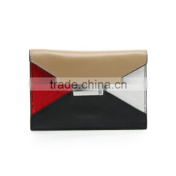 CW1098-001 Hottest custom genuine leather wallet manufacturer contrast style leather woman wallet