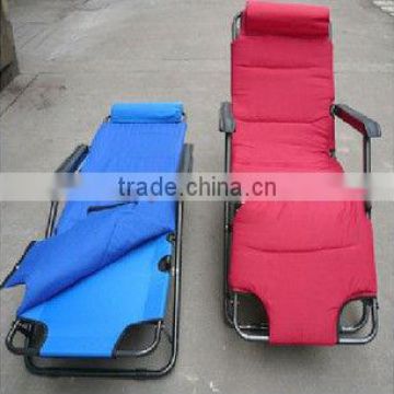 Portable recliner with padded