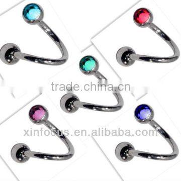 Titanium Jewelled Body Spirals - Ti-Glo