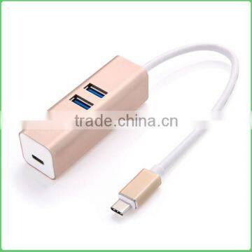 2 in 1 USB 3.1HUB Type-C to 2 Ports USB 3.0 & 1 USB 3.1 Type-C Charging / Data HUB Adapter for MacBook photo-3