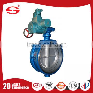 Corrossion resistant wafer type PTFE lined Eccentrcic metal seat double flange butterfly valve