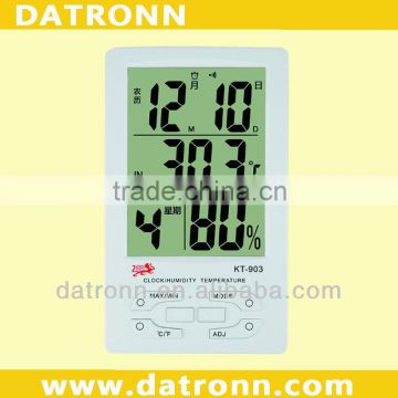 KT903 clock/humidity digital ce thermometer