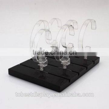 Shenzhen factory exhibition black acrylic watch display stand/wrist watch display stand/wrist watch holder