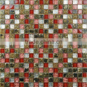 GSR03 Wavy Resin mix Glass Mosaic Interior Wall Tile
