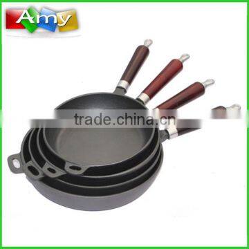 Cast Iron Cookware Pan, Wood Handle Cast Iron Pan