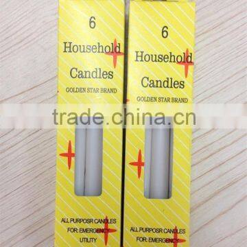 11g white Household wax candle with yellow box export to Jordan market