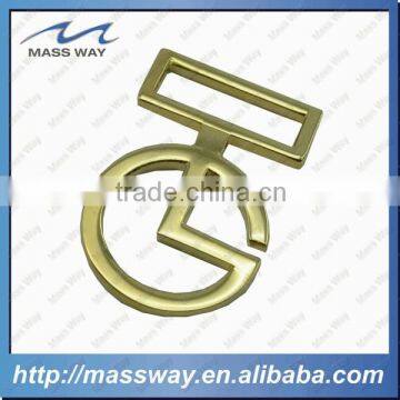 customized 3D brass label large metal gold tag adjustable buckle                        
                                                Quality Choice