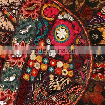 Indian Traditional Meditation Pillows Round Cushion Ethnic Decorative Pillow Patchwork Pillows photo-4