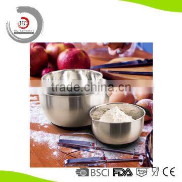 Stainless steel ceramic mixing bowl set of 3 with handle