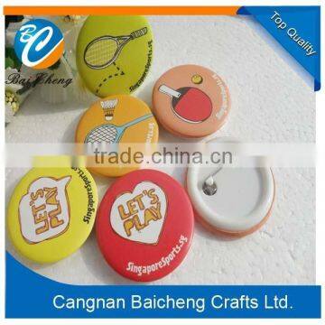 wholesale factory made round advertising smile metal tin button badge collar pin badge in favourable price