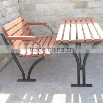 Rectangular outdoor table and bench wooden outdoor table with one bench