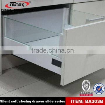 silent soft closing tandem box with glass