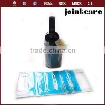 Gel wine bottle cooler wrap; PVC gel ice pack beer cooler chiller