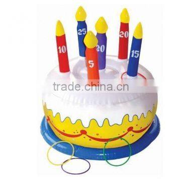 corful birthday cake candle inflatable ring toss game for party
