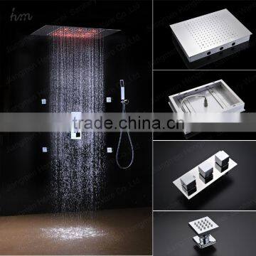Embeded Rainfall Led Shower Set Polish Surface Inox 304 Shower Head With 3 Function Shower Diverter Valve photo-5