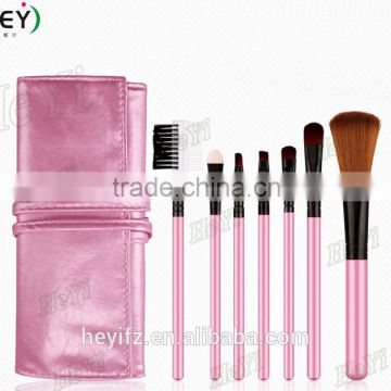 Best Seller Synthetic Hair Multi-Color 7PCS Travelling Makeup Brush Set With PU Bag