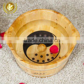 Chinese Taichi foot basin foot massager wooden bucket