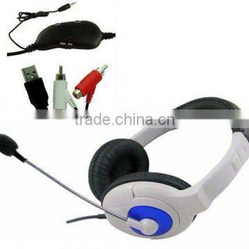 Amplified video game headset with flexible microphone for Xbox one/WiiPS4/PS3/XBOX360/PC/Wii/Mac