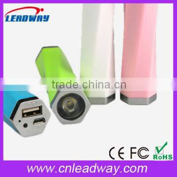 flashlight power bank shenzhen factory cheap 2600mah phone powerbank with logo printing