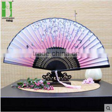 colorful custom folding bamboo fan