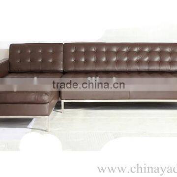 Wholesale furniture Florence Knoll brown leather Grande Corner Sofa