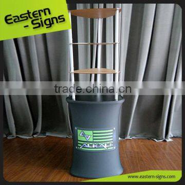 100% polyester fabric advertising display tower with display rack