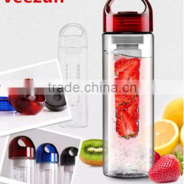 BPA Free 600ml Travel sports water bottle fruit plastic water bottle infuser