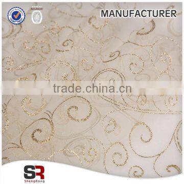 Foil polyester mesh fabirc with moon star design