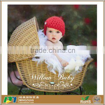 Red Flapper Hat with Pearl Baby Knit Hat For Girl