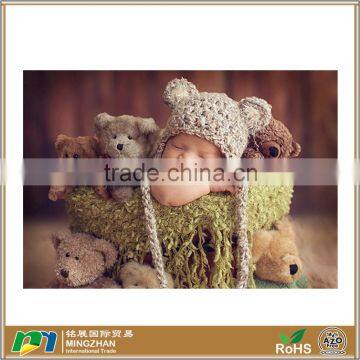 Earflaps and Ties with pom pom's cute Baby Bear Hat