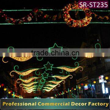 Customize commercial cross street scroll decoration for new year decoration