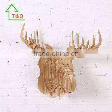Large Wooden Stag Animal Head 3D Wall Art wholesale home decor