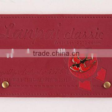 Fashion hot stamping heat effect logo PU labels for baby and lady garment and Jeans