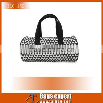 Weekend duffel bags made in printed elastic satin