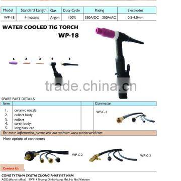 Water Cooled Air Cooled TIG Torch Argon Torch WT 18,WT 26 TIG Welding Torch WP26 for TIG TIG-200S TIG-200A Welding Machine photo-5