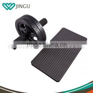 Abdominal Exercise Ab Wheel Roller with Extra Thick Knee Pad Mat and Comfort Foam Handles