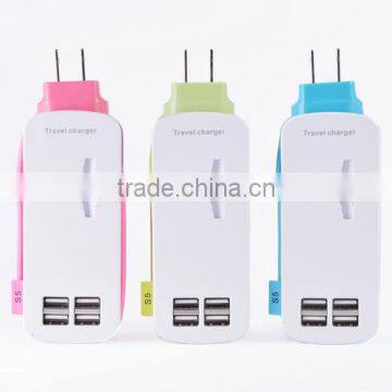 4 USB Travel Charger for mobile phone and tablet pc